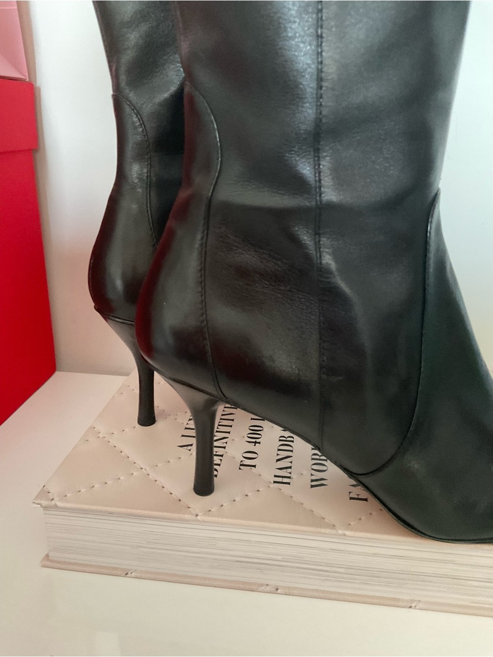 Anne Klein Tall Black Knee-High Pointed Toe Stiletto Boots Size 10 - Picture 5 of 7